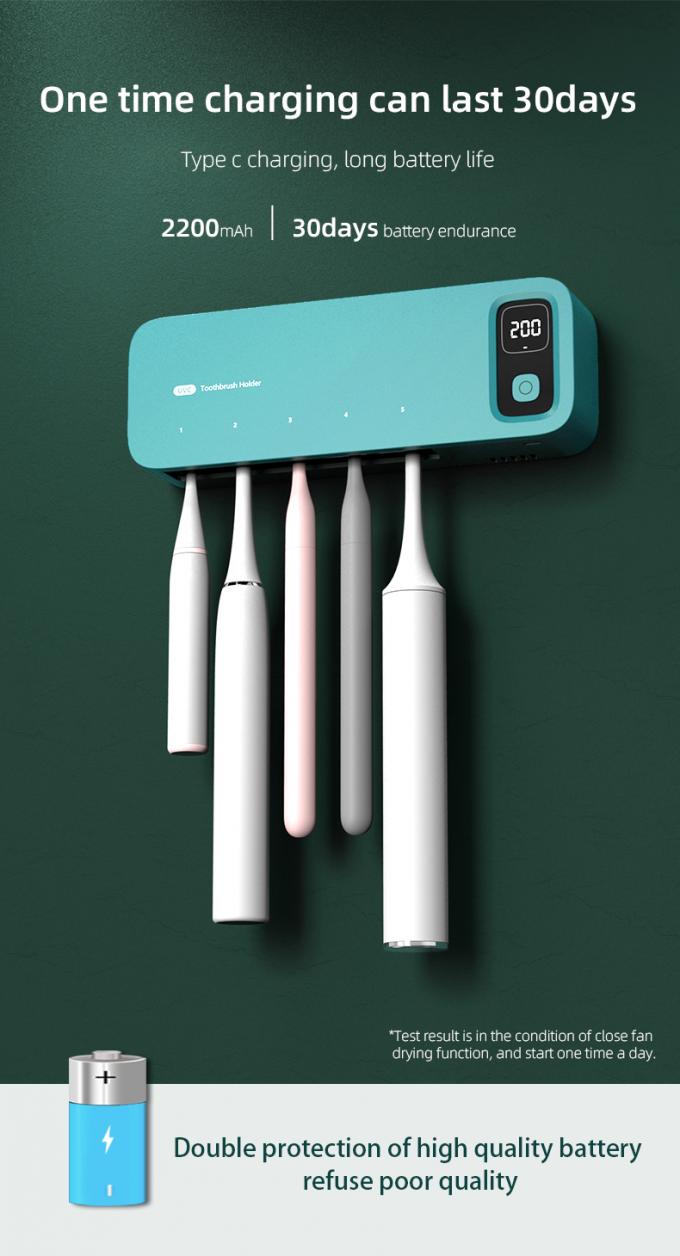 Home Batteria Sterilizzatore di luce UVC Smart Spazzolino da denti da parete 8