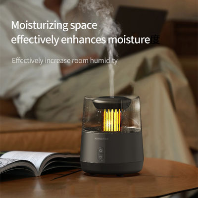 Simulazione del fuoco della fiamma Umidificatore per aromaterapia a goccia di pioggia in bianco nero 320ml 12W