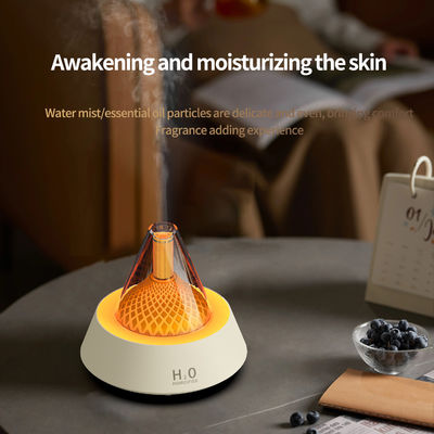 Impostazione del timer 2/4/6 ore Aroma Fire Flame Humidifier con 7 colori LED Light