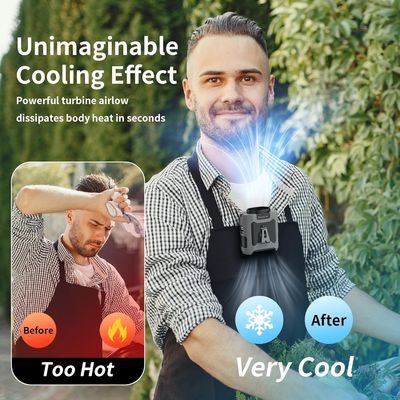 Ventilatore Socool 10000mAh Ventilatore di emergenza portatile con luce SOS LED, Mini Ventilatore a cintura ricaricabile