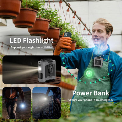 0.5 libbre Socool Ventilatore 10000mAh Mini Super Wind Ventilatore ricaricabile Super silenzioso Emergenza Power Clip Valletto Ventilatore Con SOS LED Light