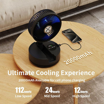 Ventilatore Socool 20000mAh Super Wind Ventilatore portatile Remote Control Indoor And Outdoor Camping Ventilatore allungabile regolazione 9a velocità 8h Timing USB alimentazione d'emergenza Ventilatore pieghevole