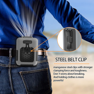 Ventilatore Socool Clip Ventilatore cintura 8000mAh3 Livelli di velocità Ventilatore multifunzionale portatile interno / esterno Corpo ABS Giacca in silicone Maglietta in acciaio manganese Maglietta in acciaio manganese