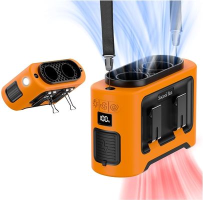 Socool Fan 14500mAh Clip Waist Fan Multifunzione 1kg Orange Nero Ventilatore personale versatile La tua soluzione di raffreddamento leggera e portatile