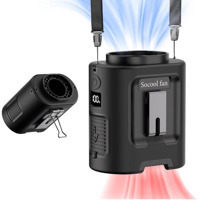 Ventilatore Socool 4000mAh Clip Ventilatore cintura Arancione Nero Ventilatore mobile regolabile Corpo ABS Giacca in silicone E gancio in acciaio manganese Per raffreddamento portatile Ventilatore turbo esterno