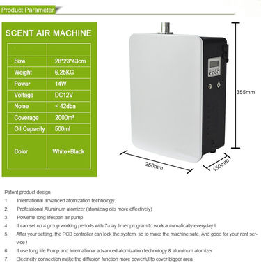 Whisper Quiet and Modern Design W25*D15*H36cm Diffusori ad ultrasuoni profumati con livello di rumore inferiore a 35dB